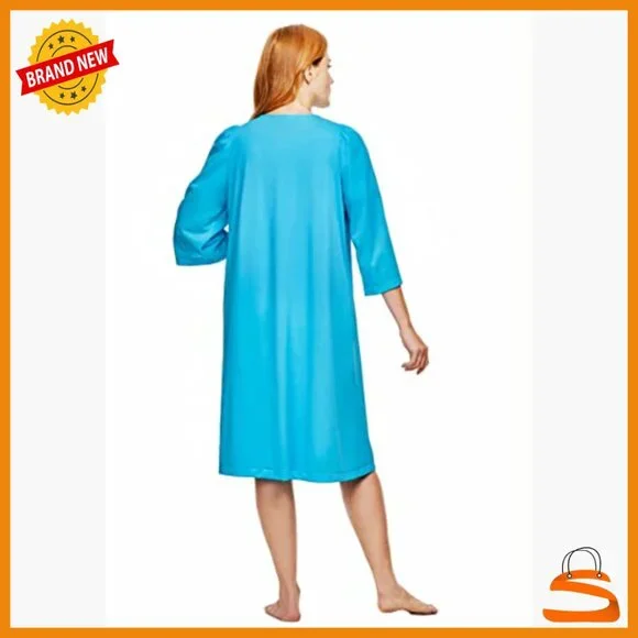 Sleeveless Nylon Nightgown & Robe Set, Petals Embroidery, Medium Size - Picture 4 of 6